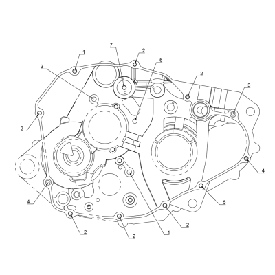 RIGHT CRANKCASE - T500H Spare parts